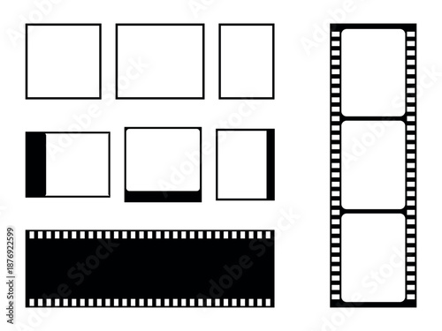 Vintage Film Strip Frame Template for Cinema, Photography and Video Presentation