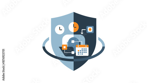 Cybersecurity Shield Protection Data Safety Icon.