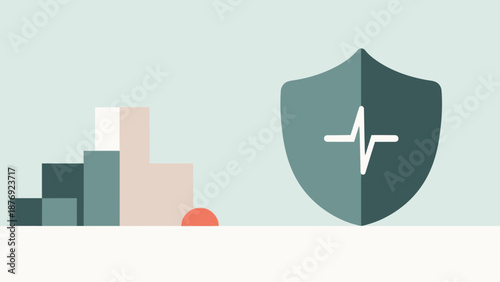 Green Shield with Heartbeat Symbol Protection.