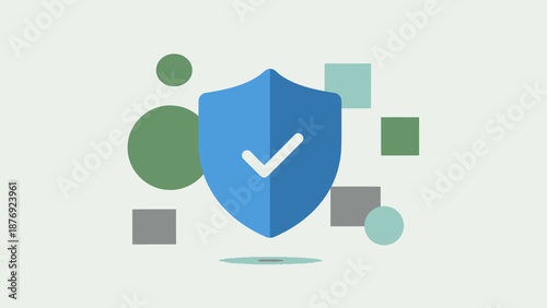 Blue Shield with Checkmark Security Icon.