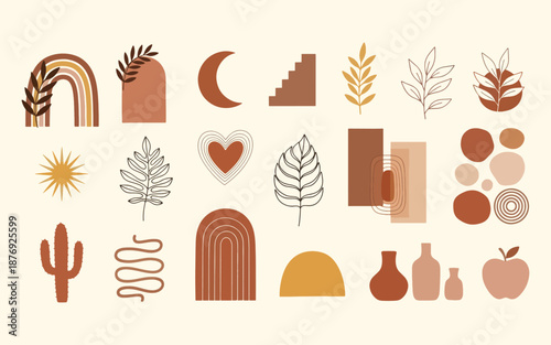 Ultimate Boho Esoteric Organic Shapes and Botanical Elements