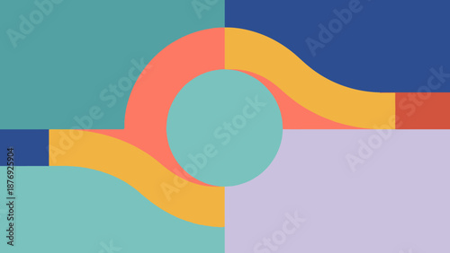 Abstract Geometric Shapes and Colored Forms.