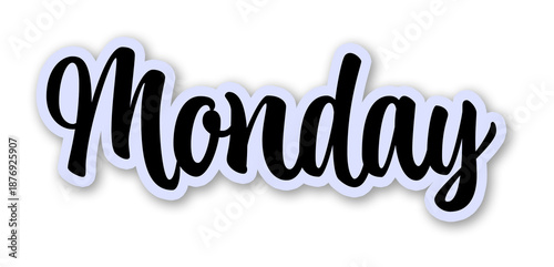Monday Calligraphy Word Illustration