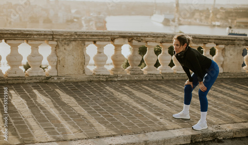 Woman exercises in Malta du...