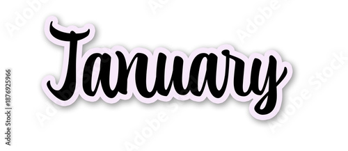 Hand Lettered January Script Text