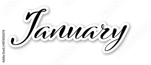 January Script Lettering Illustration