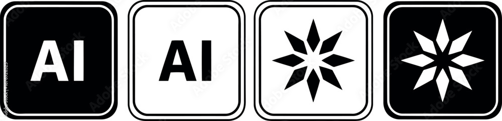 Fototapeta premium Ai icons and star symbols Vector