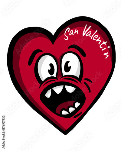 San Valentín corazón estresado.