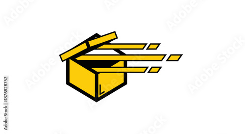 Unboxing Concept With Speed Lines Abstract Graphic Design Illustration Modern Concept