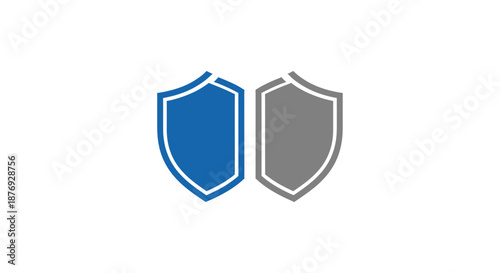 Two Minimalist Shields Symbolizing Security, Protection, and Assurance Concepts