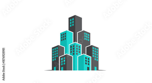 Urban Development: Modern Cityscape Abstract Graphic Illustration Design Concept