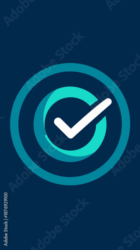 Verified Completion Symbol Emphasizing Accurate Finalization And Acceptance Minimalistic Style