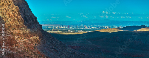 Photography Aerial Panorama Red Rock Canyon Las Vegas Strip Desert Landscape