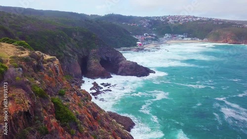 Drone footage fling in South Africa coast revealing Herolds bay coastal town