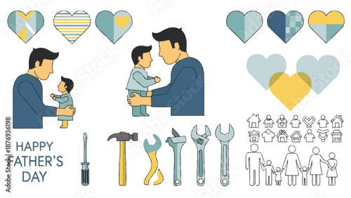 Father and son bonding with tools and hearts