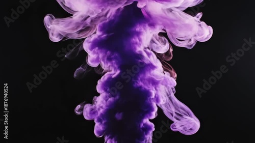 Purple Ink Cloud in Water Motion.
