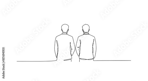 Tableau sur toile Two Men Standing Side by Side.