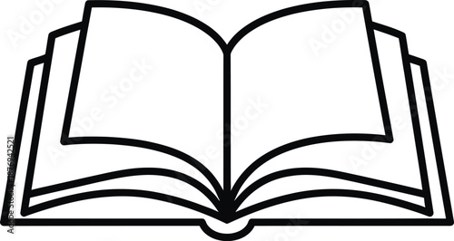 Open book illustration on white background