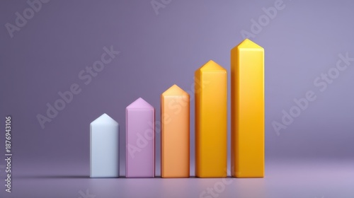 Colorful 3D Bar Graph Displaying Positive Growth Trends on a Soft Purple Background for Business and Financial Analysis Concepts Free Download Colorful 3D Bar Graph Displaying Positive Growth Trends on a Soft Purple Background for Business and Financial Analysis Concepts - GFXLoad