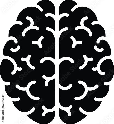 Human brain illustration on white background