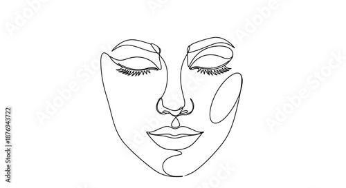 Woman Face with Facial Mask and Eyes Closed.