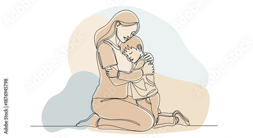 Mother Breastfeeding Baby Tender Moment Illustration.