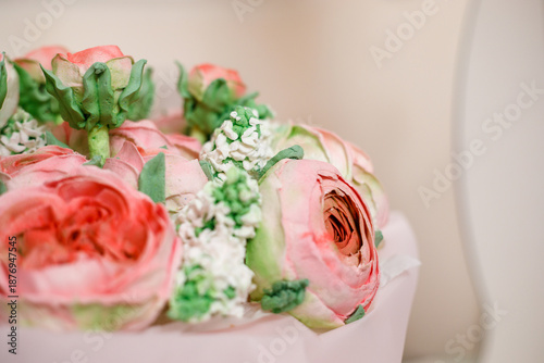 Wallpaper Mural bouquet of marshmallow flowers shaped like roses, handmade dessert gift Torontodigital.ca