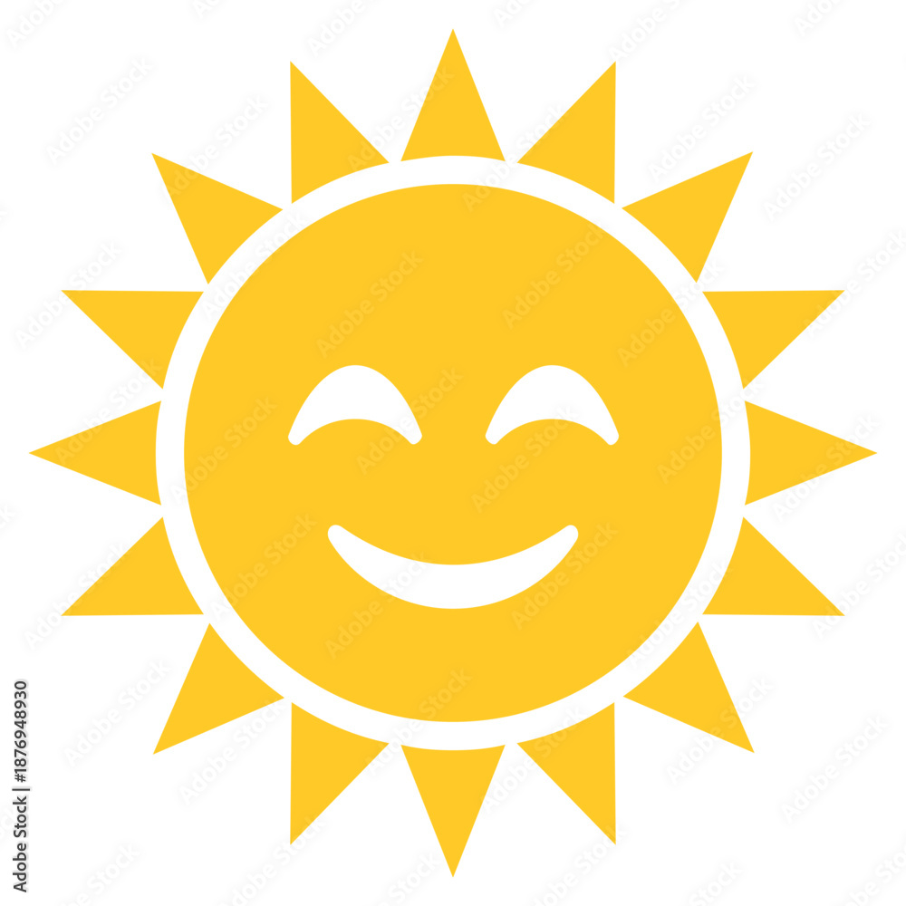 Fototapeta premium Hand draw cute sun illustration on white background