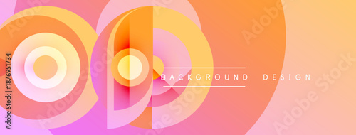 Abstract layers create vibrant gradient. Circular shapes overlap, forming modern design. Soft colors blend seamlessly.