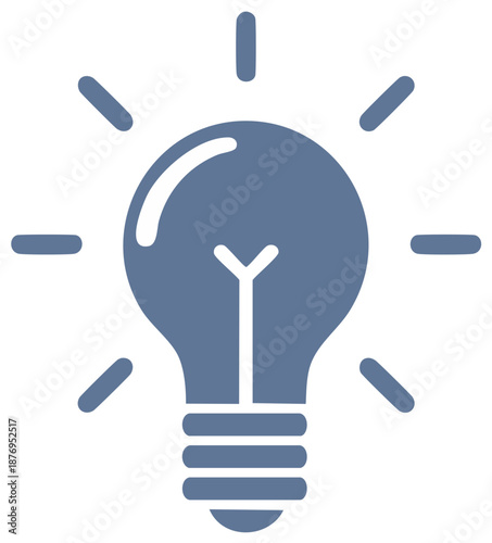 Glowing light bulb icon symbolizing a brilliant idea, creativity, innovation, and discovery.