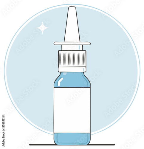 Illustrative Nasal Spray Bottle Medicine Remedy Healthcare Product With Label