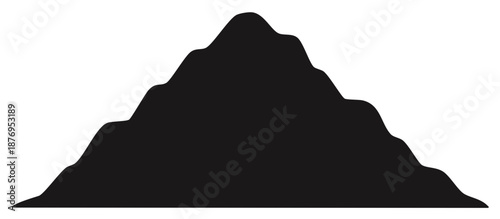Black mountain silhouette with wavy contours representing natural landscape peaks and valleys