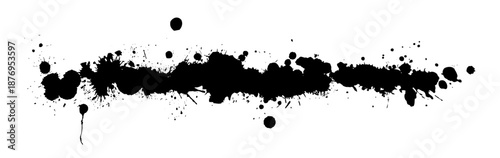 Black blot isolated on white background. Hand drawn. Not AI, vector illustration.