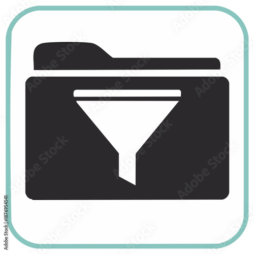 Filter Folder Icon File Organization Sort Information Filtering Data Funnel System