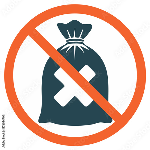 Prohibition Sign Against Waste Disposal Representing Waste Management Regulations