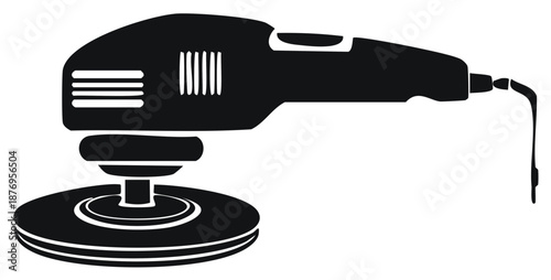 Illustration of a power polisher for car detailing and automotive bodywork repairs