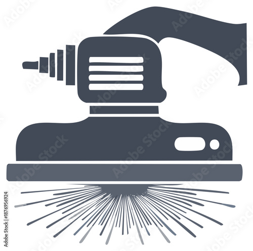 Power sander tool icon for construction woodworking and renovation