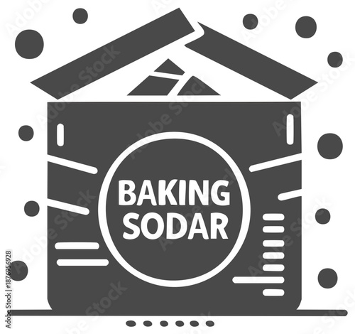 Baking soda box glyph icon for cooking and cleaning ingredient