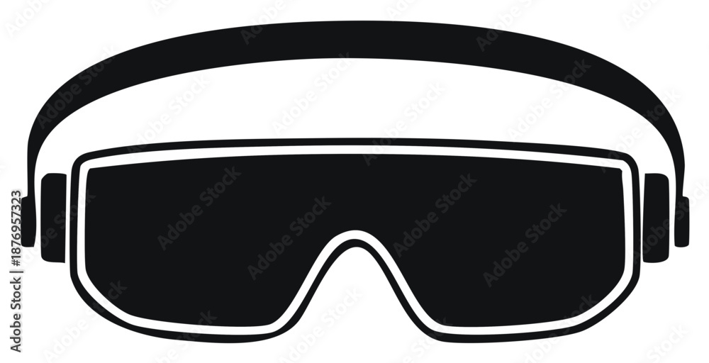 custom made wallpaper toronto digitalVirtual Reality Headset Black Icon Vector Illustration Minimalist Symbol Futuristic Technology Device