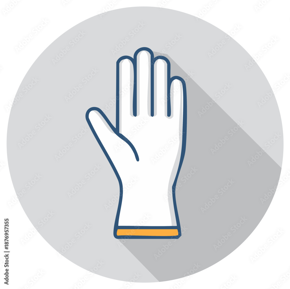custom made wallpaper toronto digitalMedical safety glove icon in a modern flat design style with a long shadow
