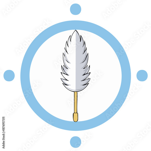 Feather duster with circle design element illustration