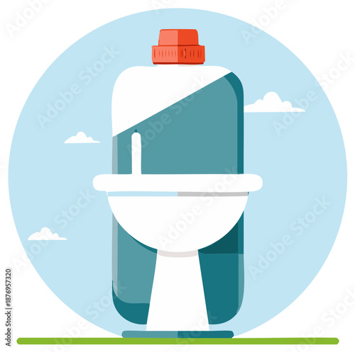 Water dispenser illustration, office or home water cooler, drinking water, clean water, reusable container, healthy hydration