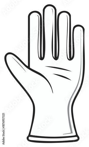 Protective Glove Isolated Outline Cleanliness Safety Sanitation Health