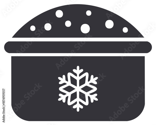 Cold storage container with snowflake symbol flat vector icon for freezing and refrigeration concept