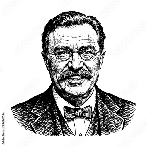 Roosevelt portrait against white background