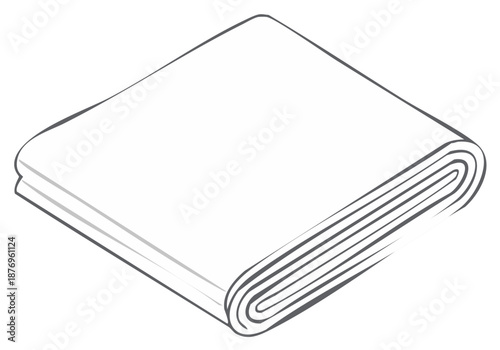 Folded Blankets Isometric Illustration, Clean White Bedding, Textiles and Sheets Vector