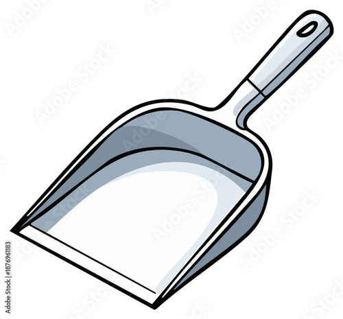 Cartoon dustpan cleaning tool illustration for household chores and sweeping
