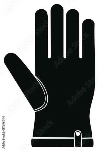 Black protective work glove icon illustration