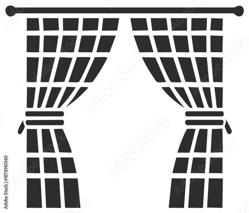 Elegant window curtain with a modern design, perfect for a stylish interior or home décor illustration