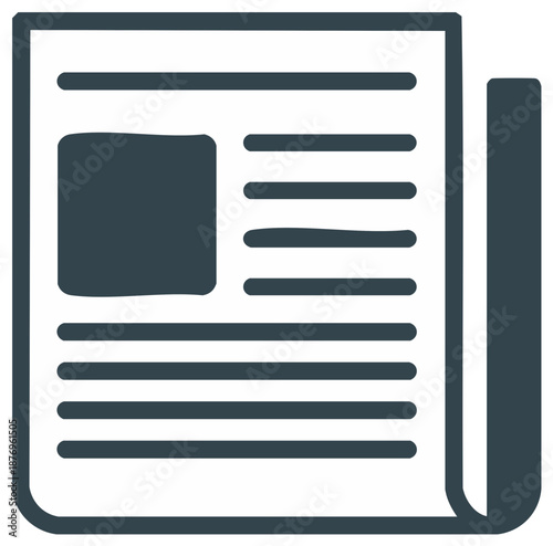 Simple newspaper vector graphic with a folded corner for news or information content